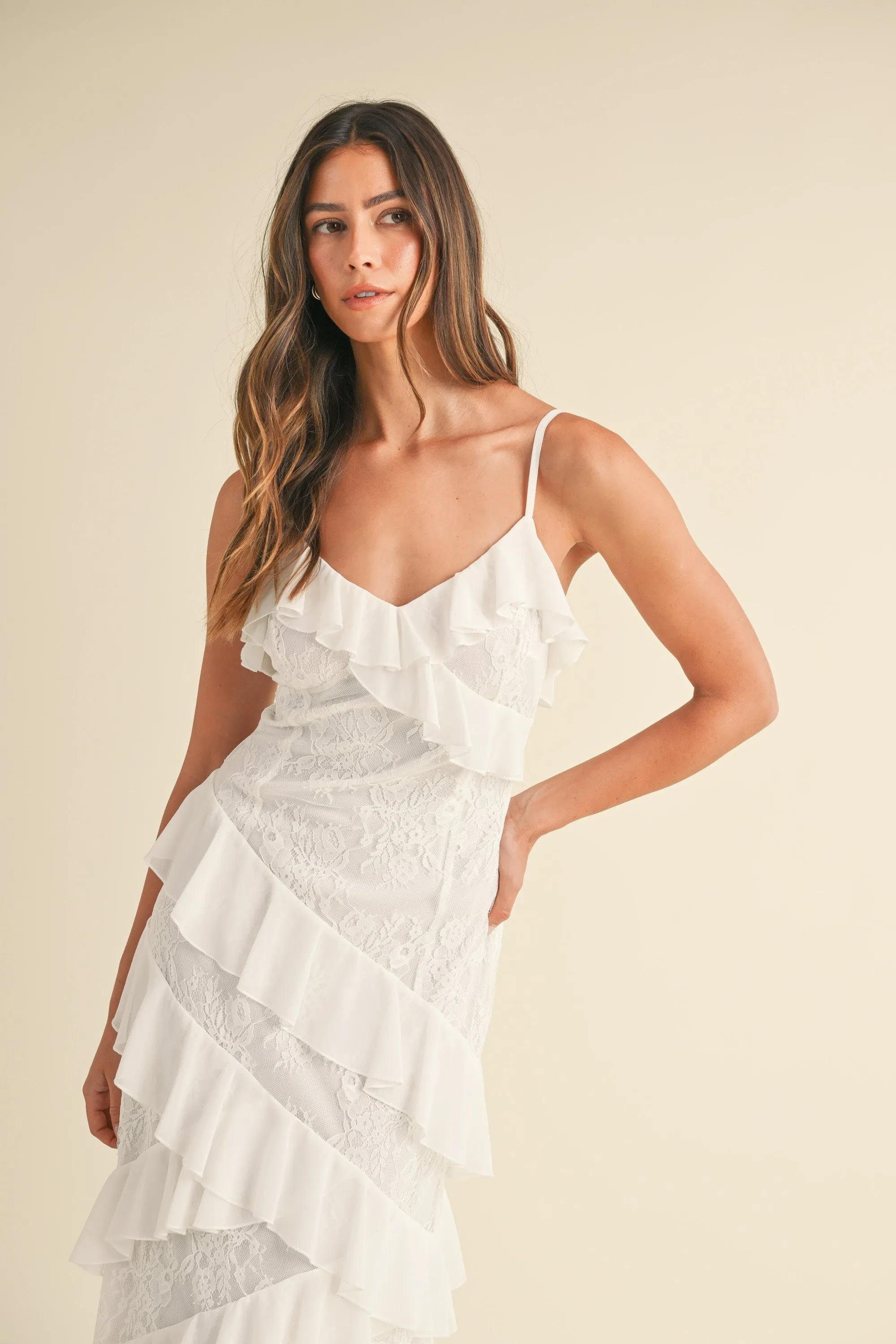 KELLEN TIERED RUFFLED MAXI DRESS