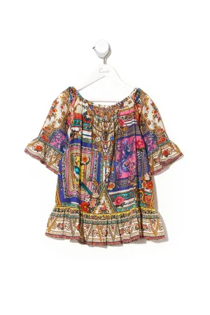 KIDS A-LINE FRILL DRESS 4-10 PARTY IN THE PALACE