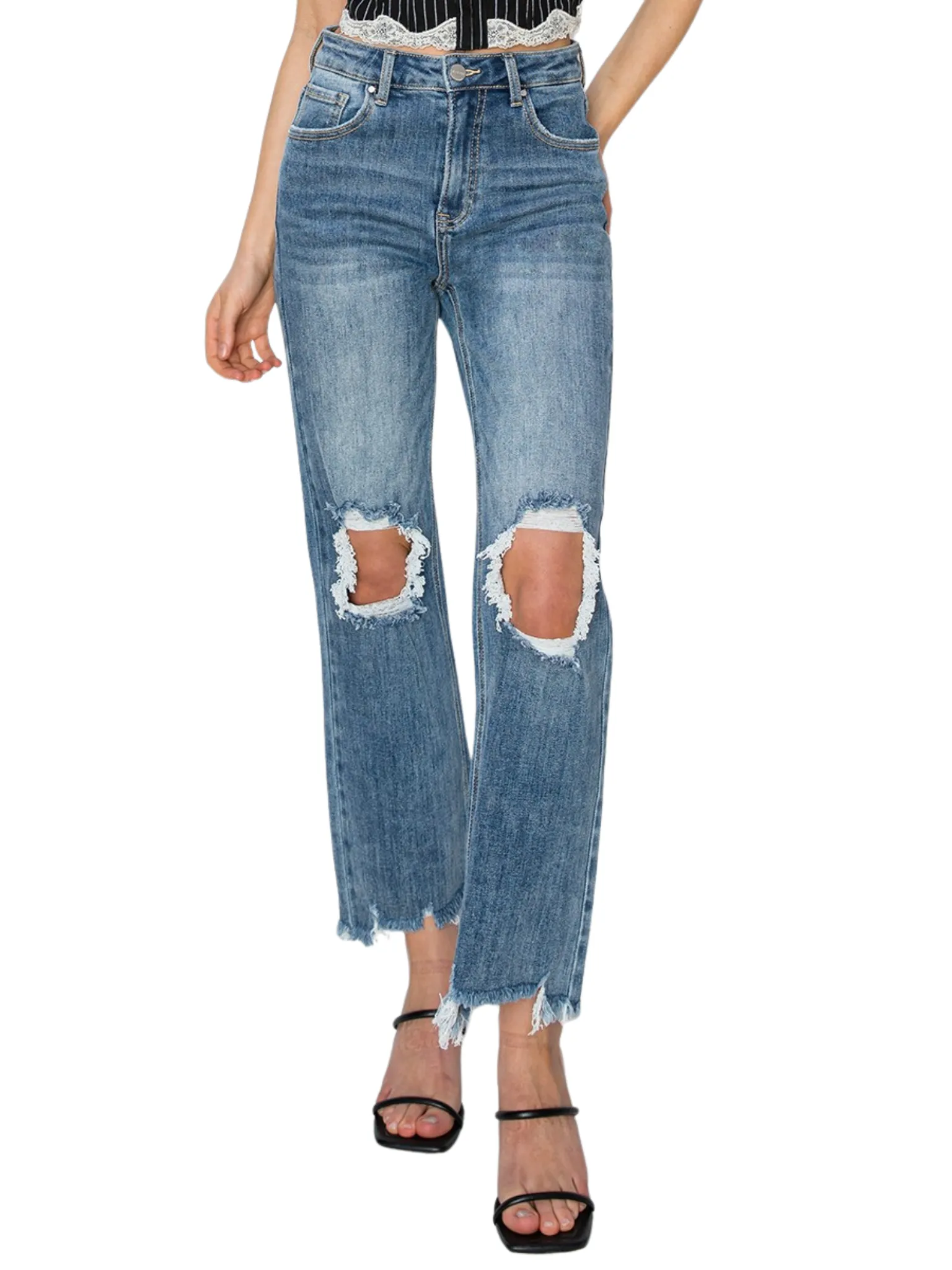 Let me Go High Rise Crop Jeans