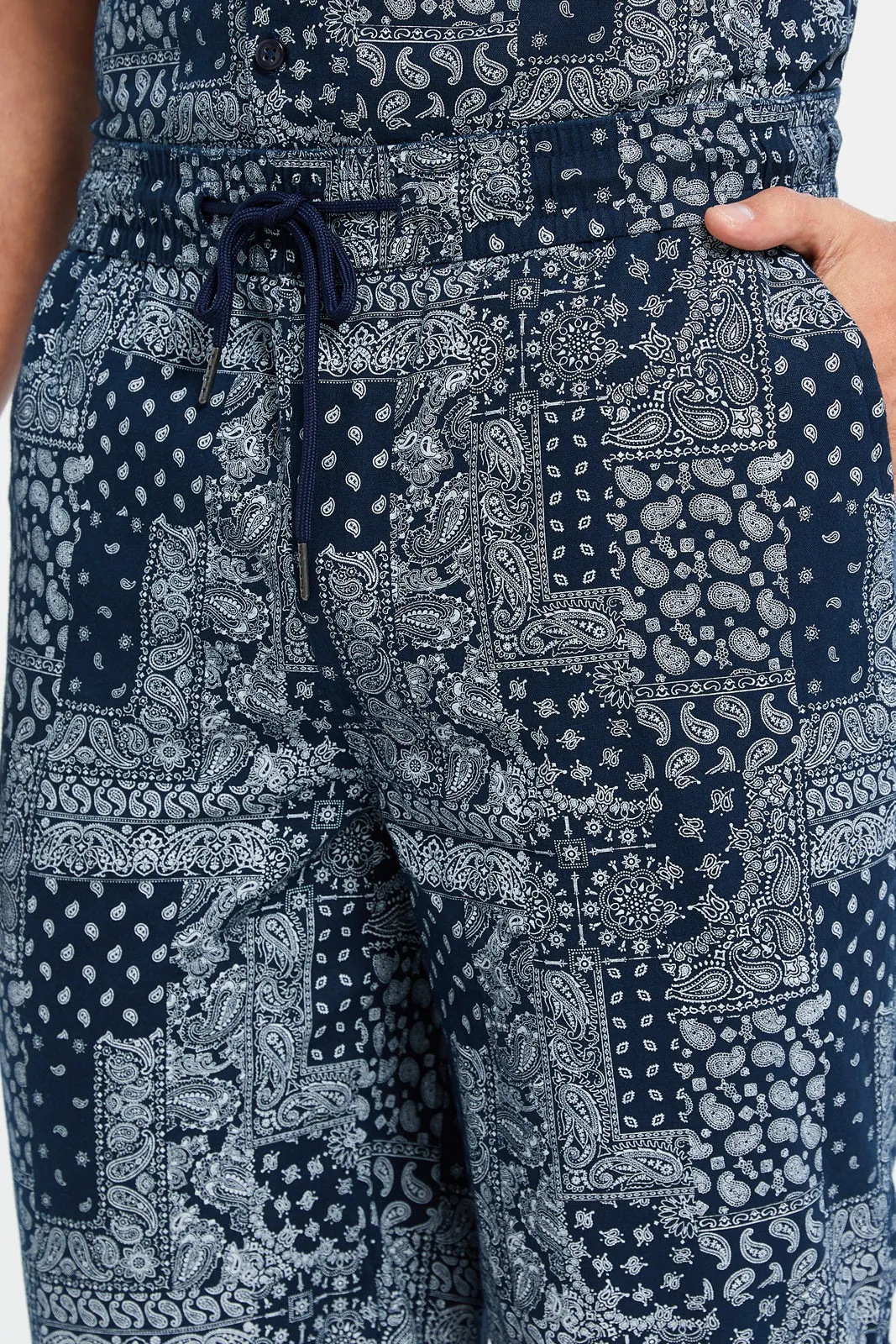 Men Blue All-Over Print Bermuda Shorts