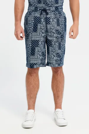 Men Blue All-Over Print Bermuda Shorts