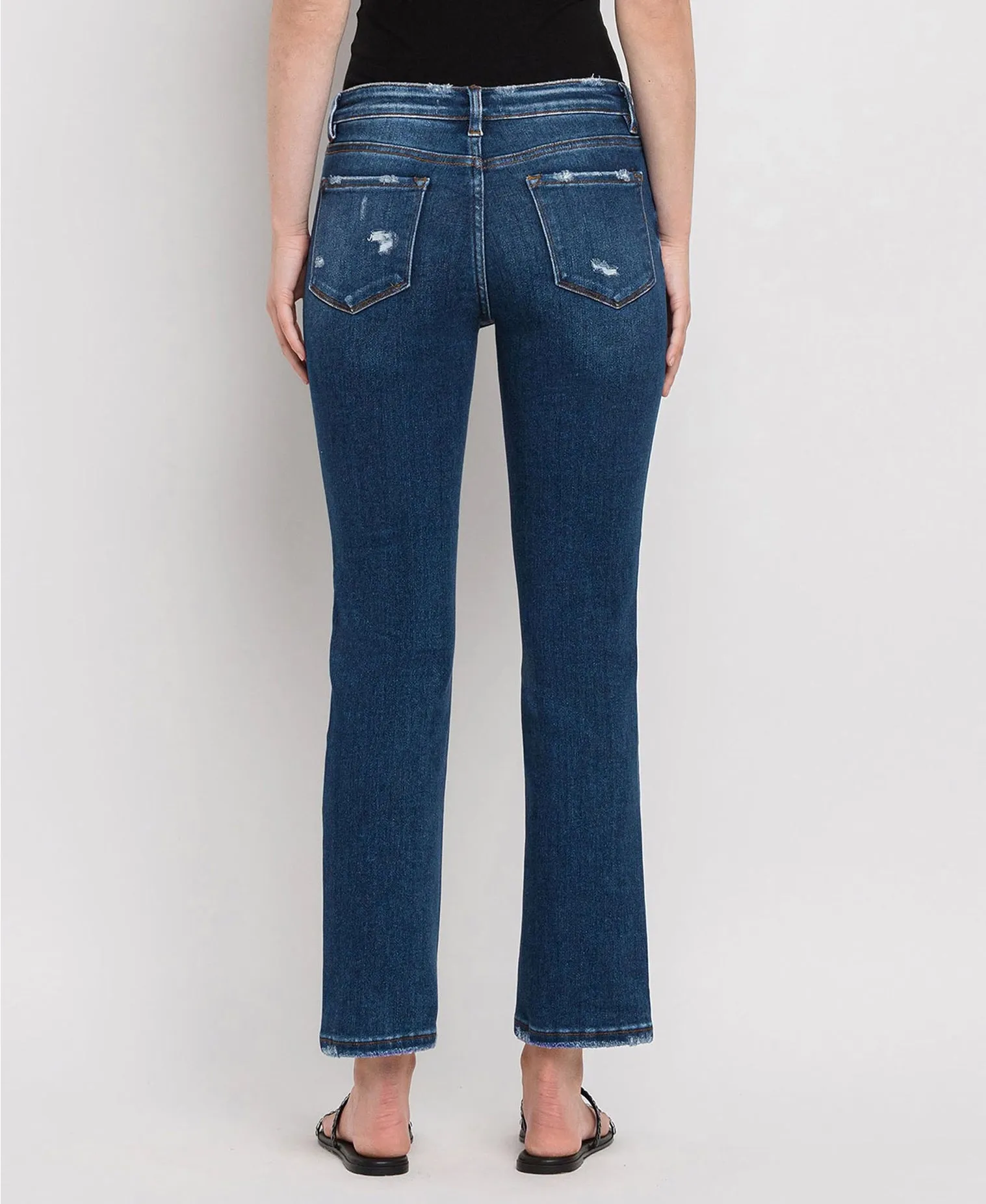 Mid Rise Ankle Slim Straight