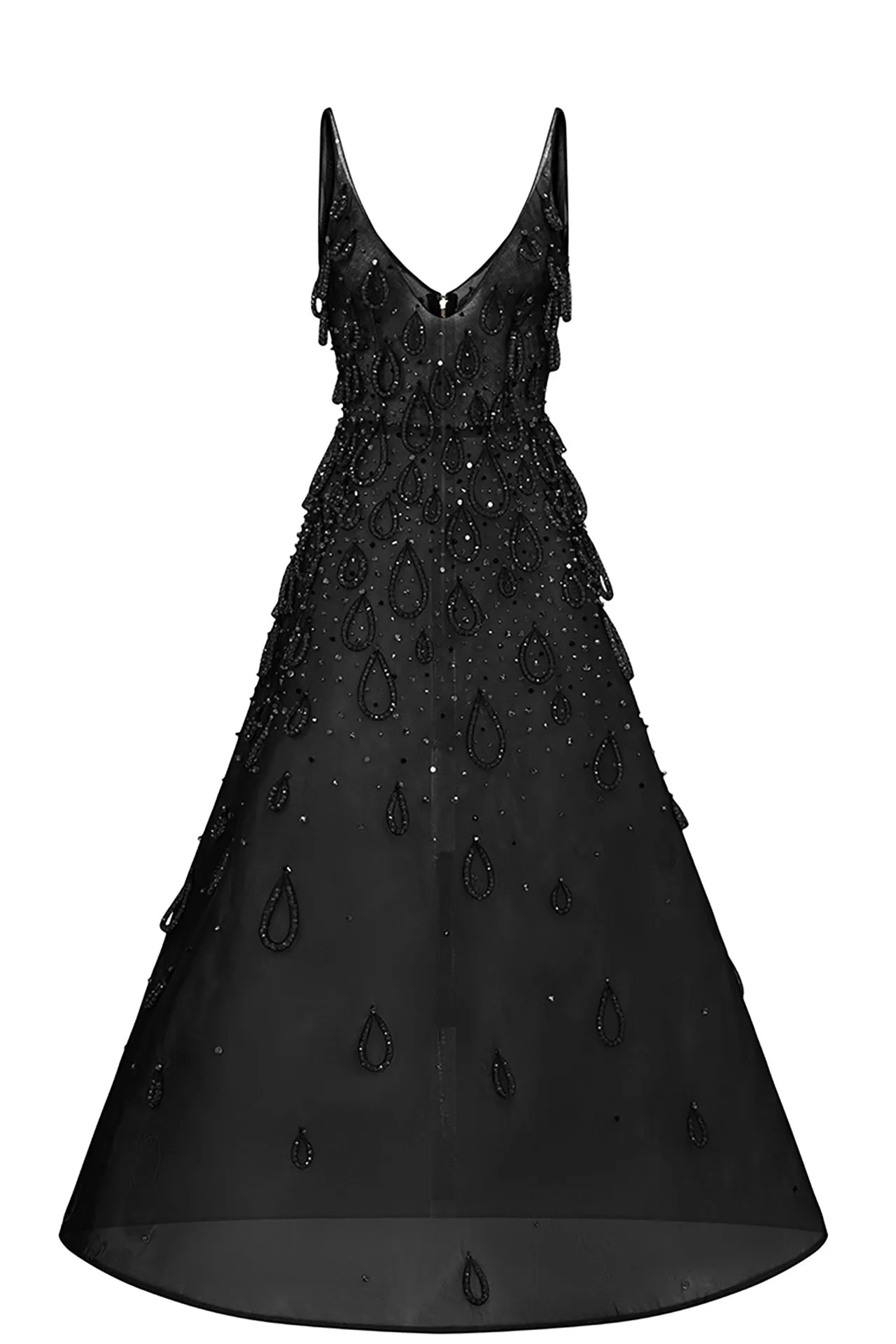 Midi A-Line Dress with Plunging V-Neckline