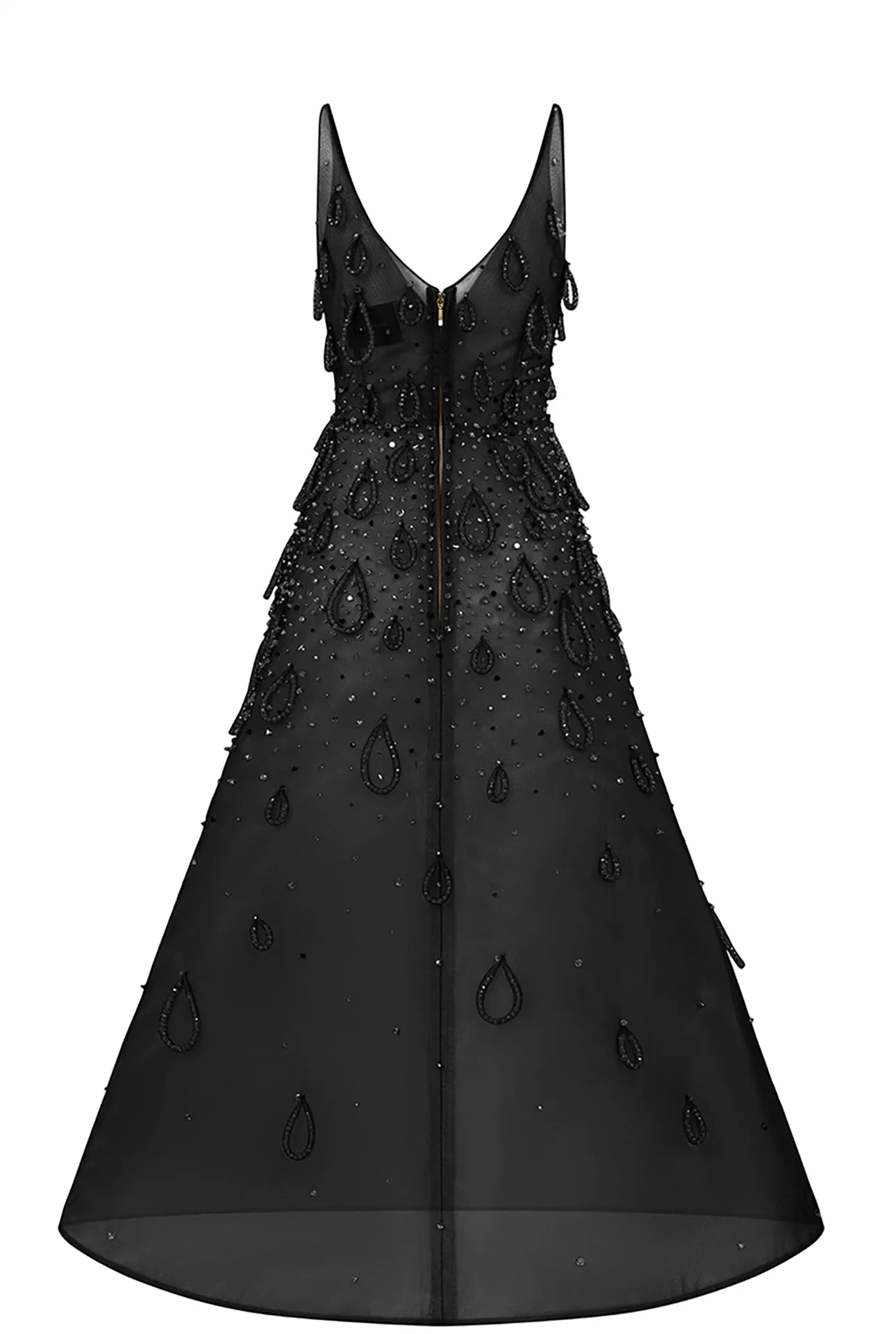 Midi A-Line Dress with Plunging V-Neckline