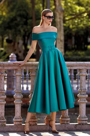 Mikado Off-The-Shoulder Midi Dress