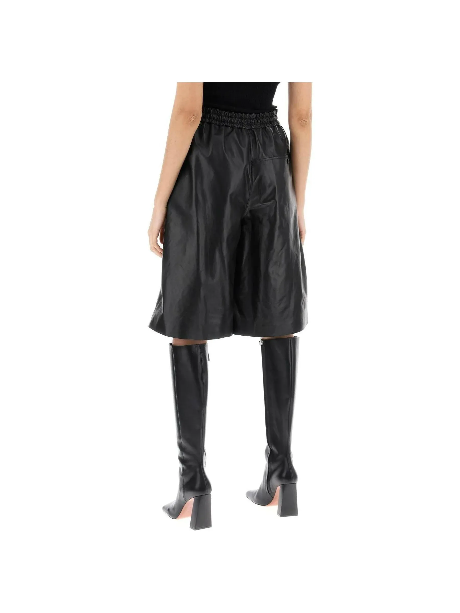 Nappa Leather Drawstring Shorts