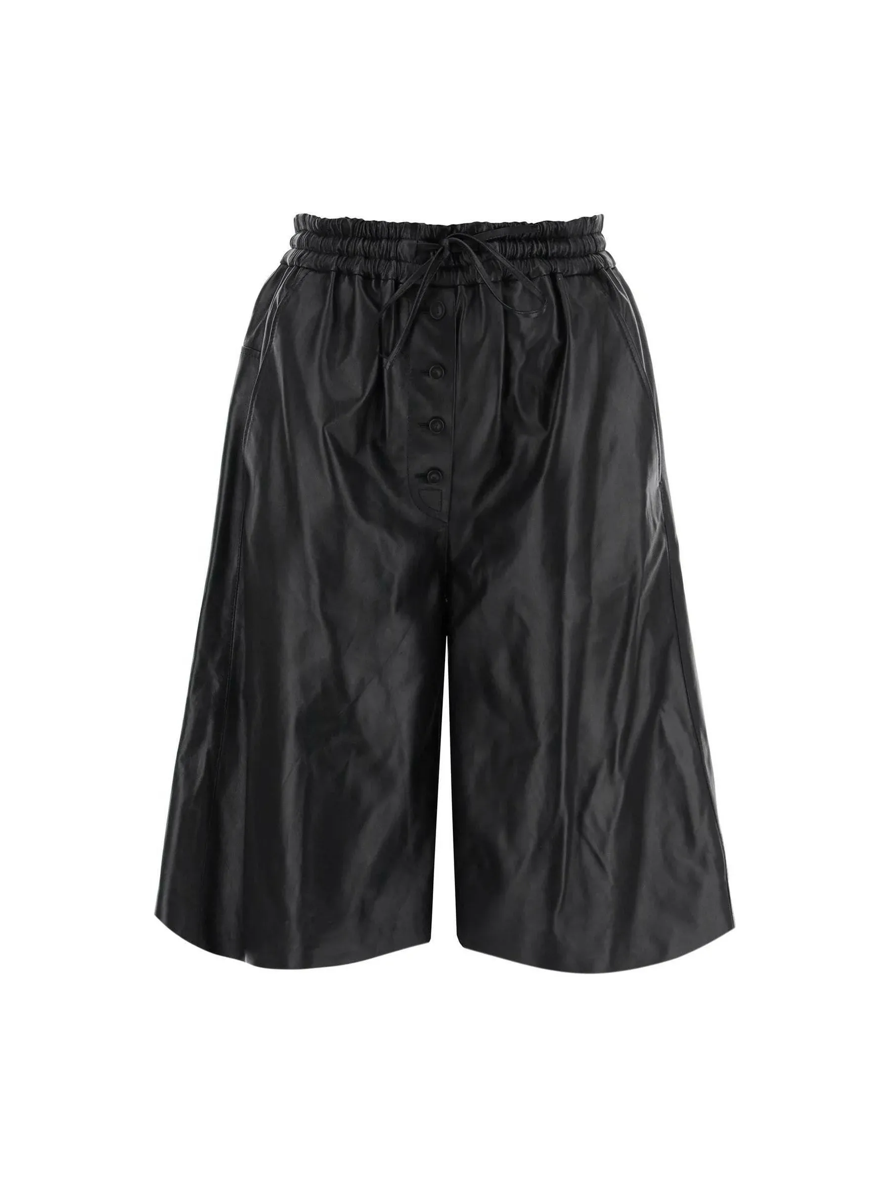 Nappa Leather Drawstring Shorts