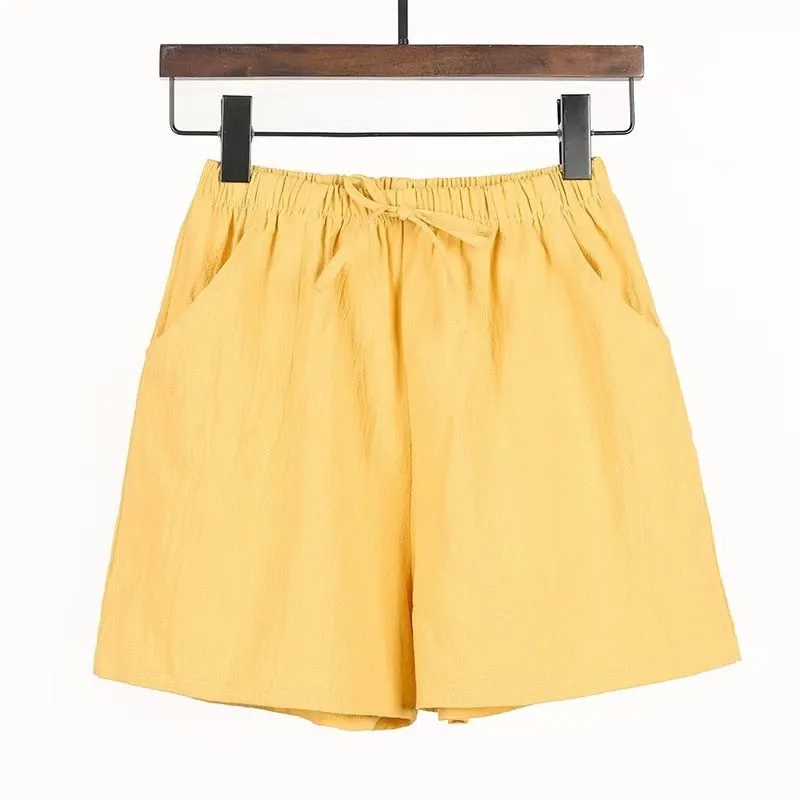 New Summer Cotton Linen Beach Shorts