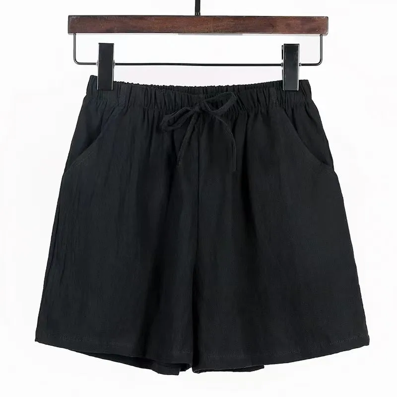 New Summer Cotton Linen Beach Shorts