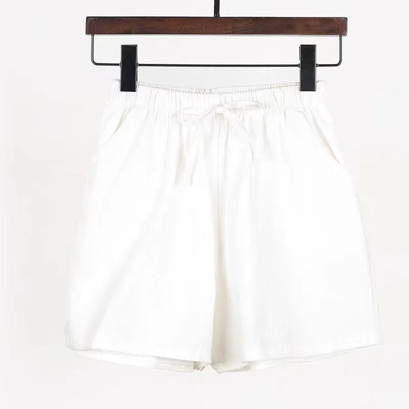 New Summer Cotton Linen Beach Shorts