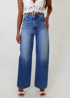 Rollas Like That Straight Leg Jeans ★ Dark Wash