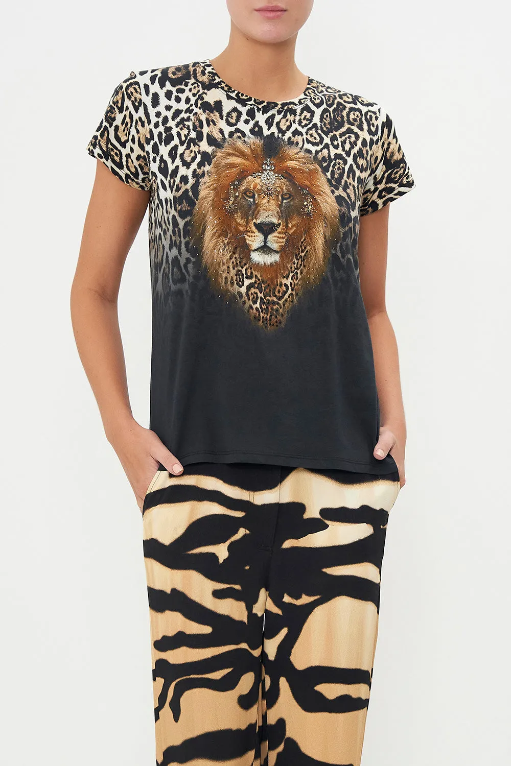 SLIM FIT  ROUND NECK T-SHIRT COOL FOR CATS