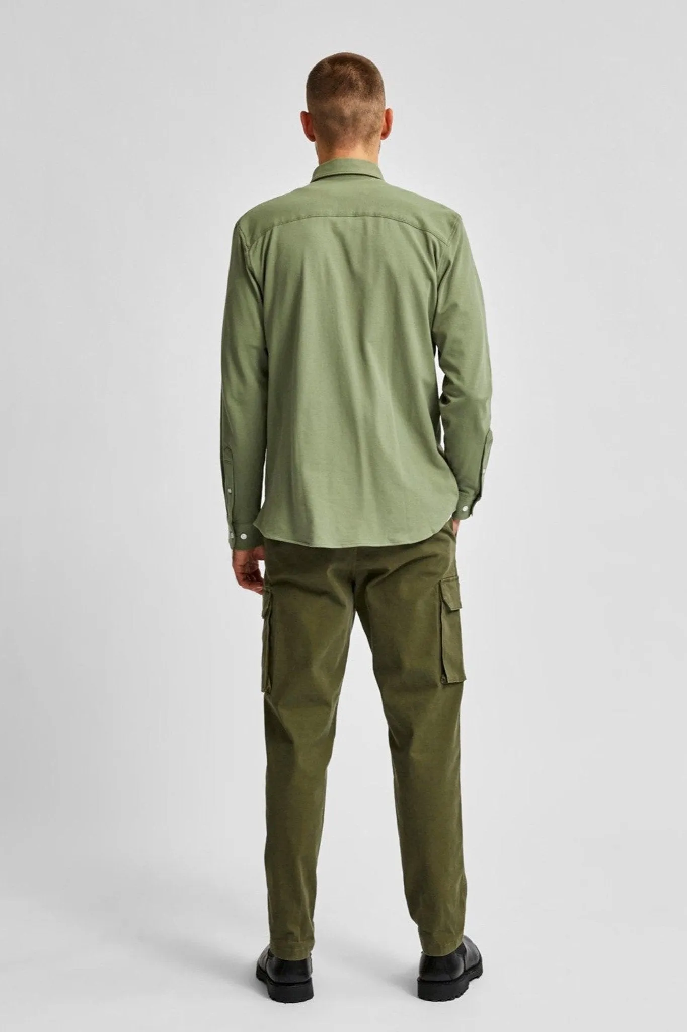 Slim fit shirt in organic cotton - Green