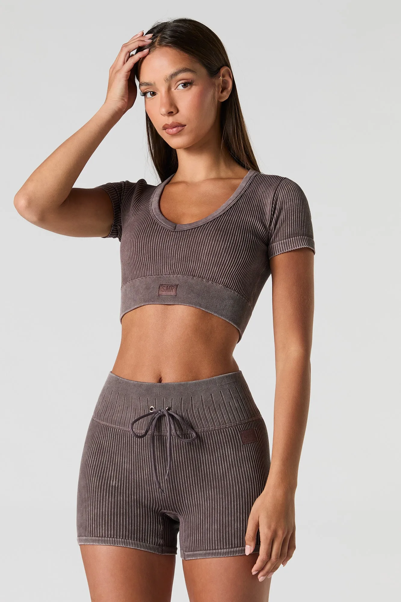 Sommer Ray Active Seamless Ribbed Drawstring Short