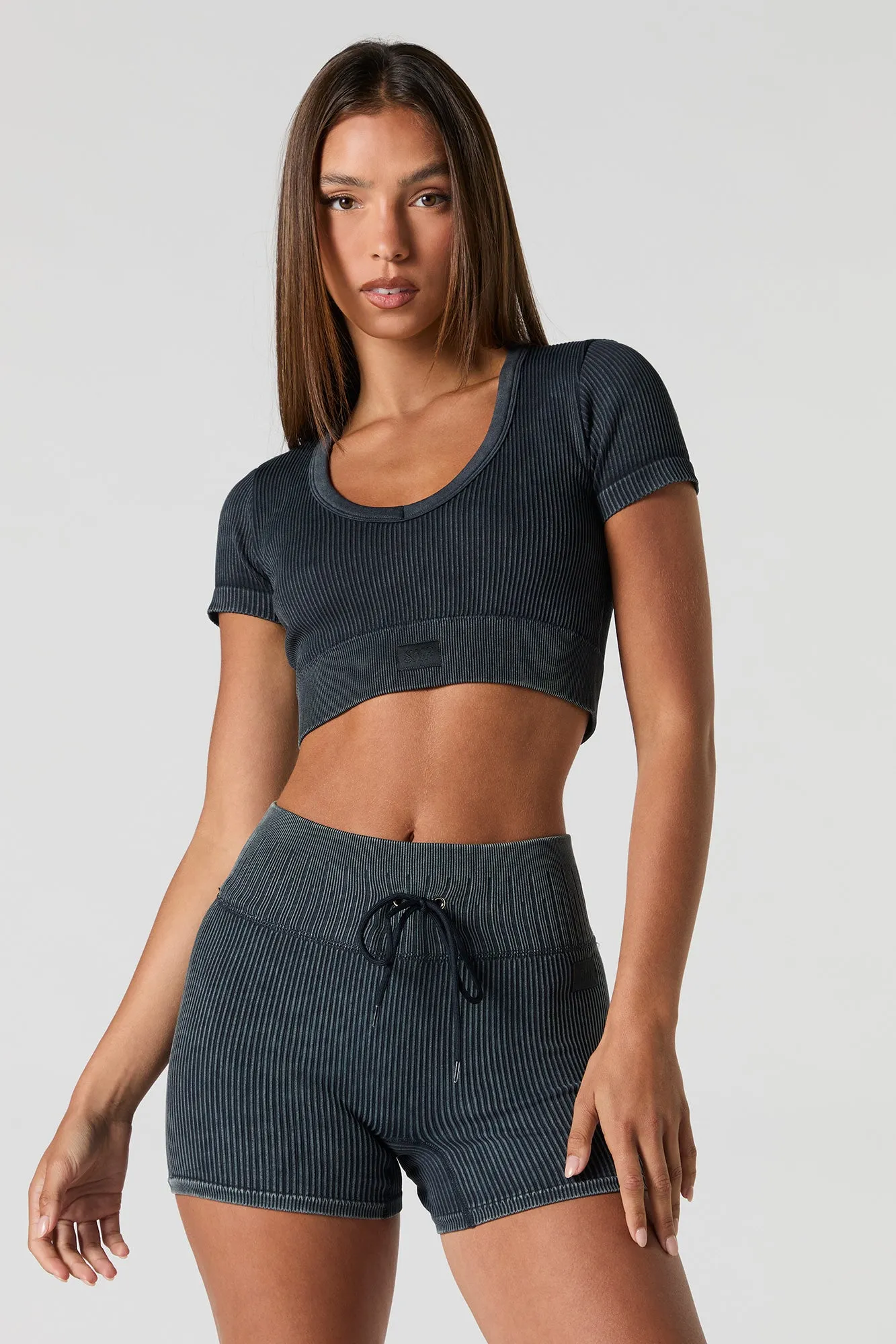 Sommer Ray Active Seamless Ribbed Drawstring Short