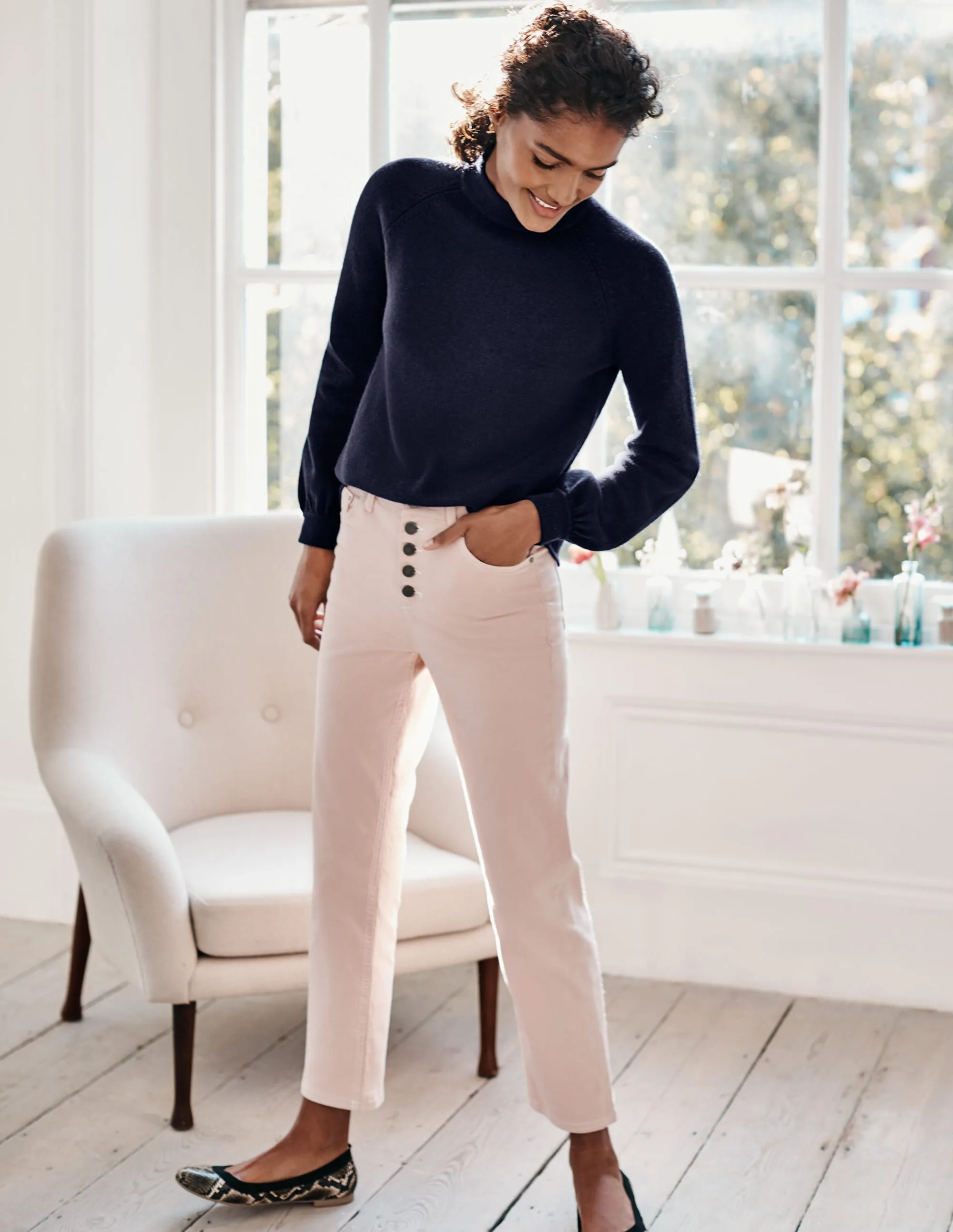 Straight Leg Jeans-Milkshake/Ivory