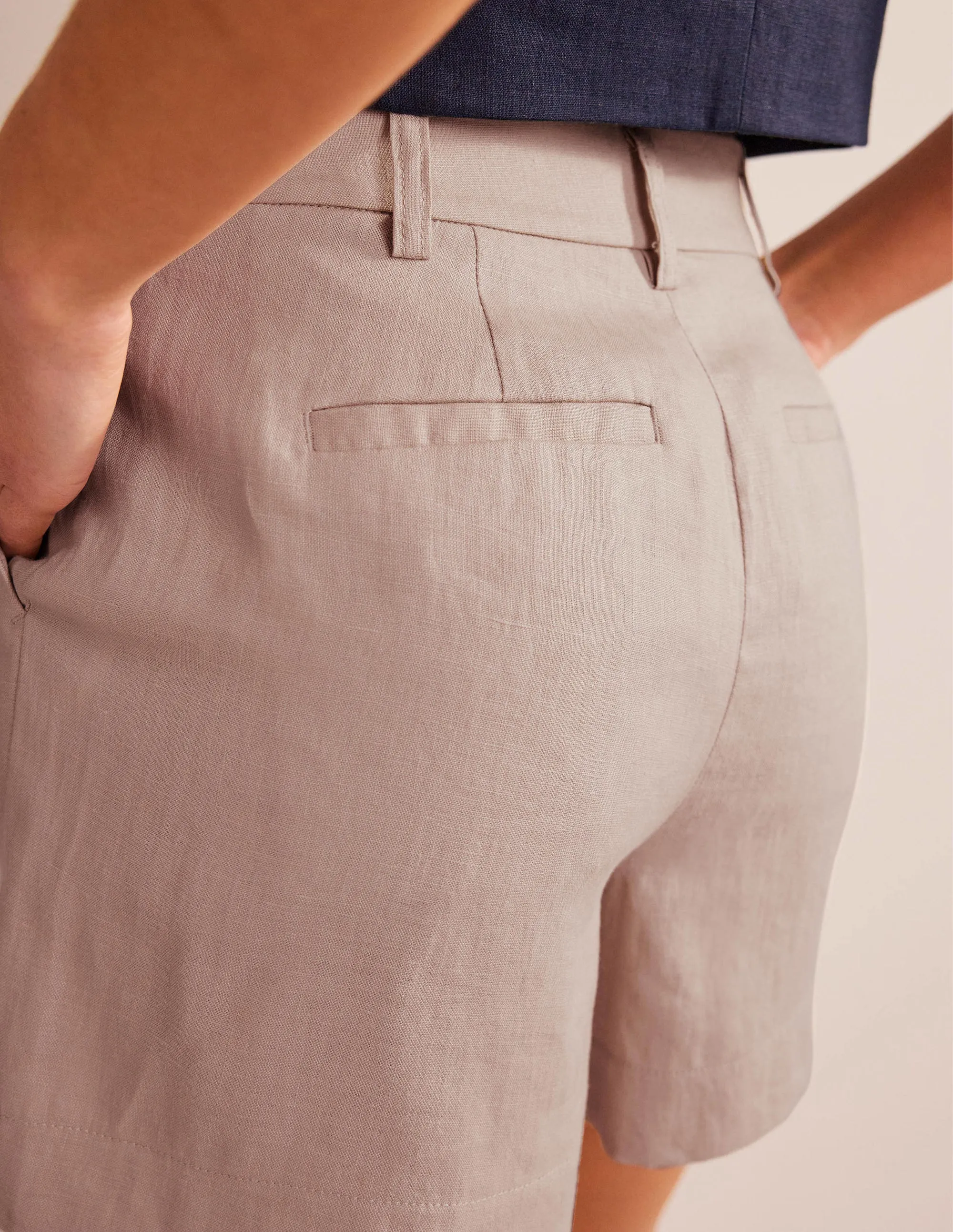 Tailored Linen Shorts-Rope