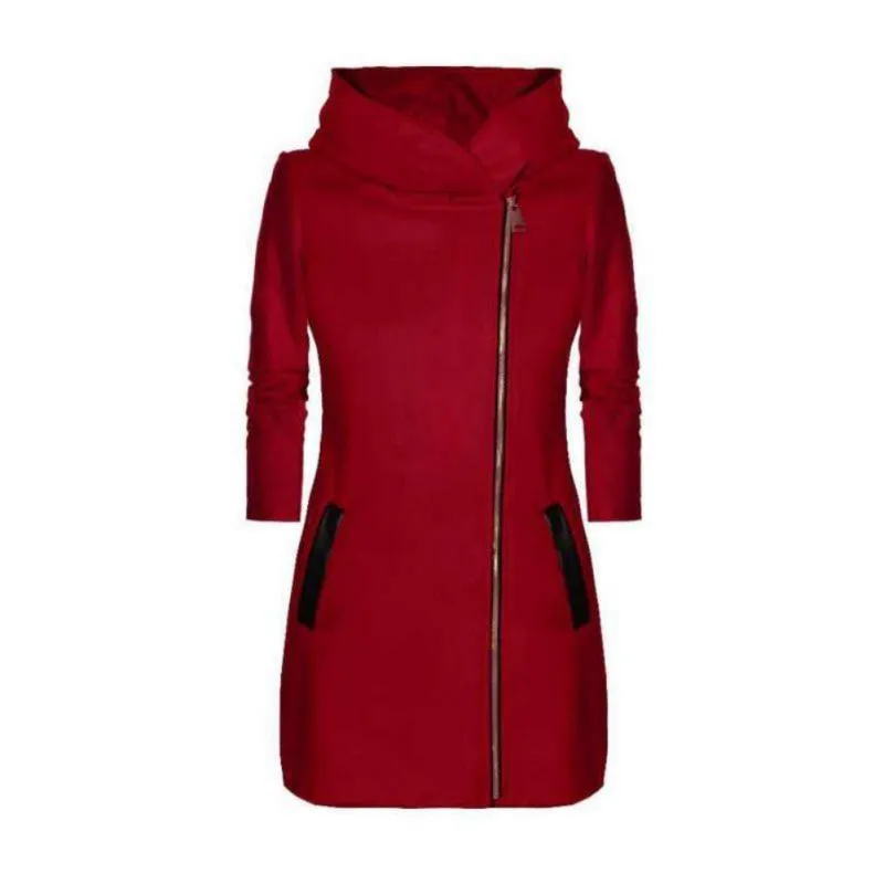Velvet Hooded Turtleneck Zipper Jacket