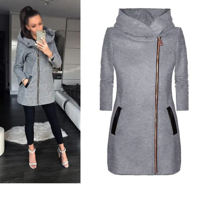 Velvet Hooded Turtleneck Zipper Jacket