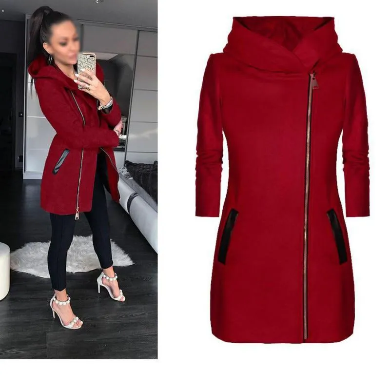 Velvet Hooded Turtleneck Zipper Jacket