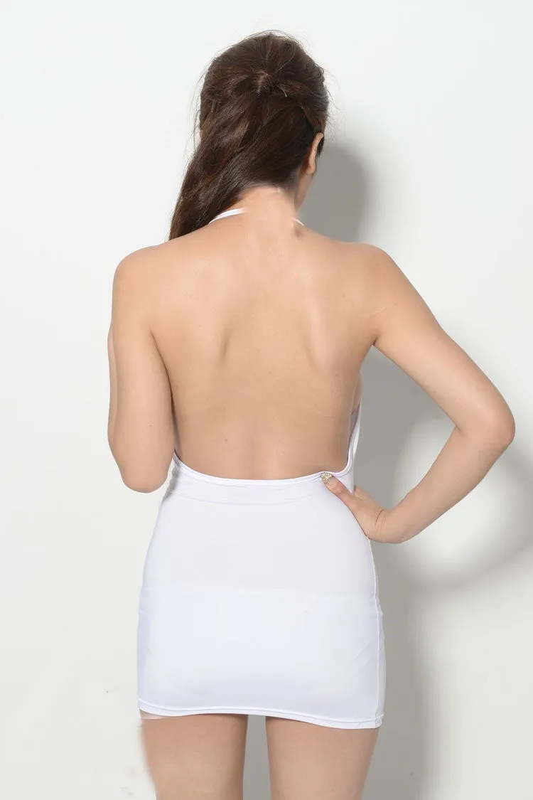 VenusFox Party Wear SEXY Low-cut  MINI Dress Spaghetti Strap Backless Dress