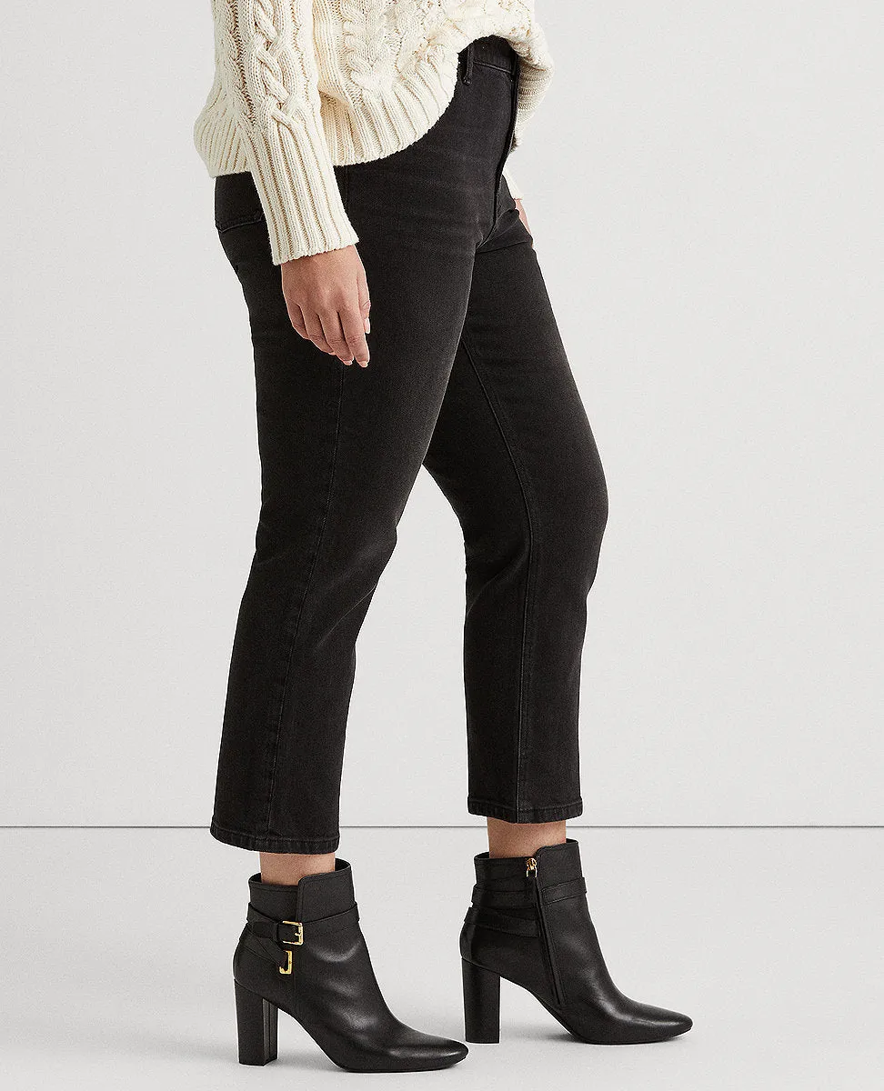 Woman High-Rise Straight Ankle Jean In Black Wash
