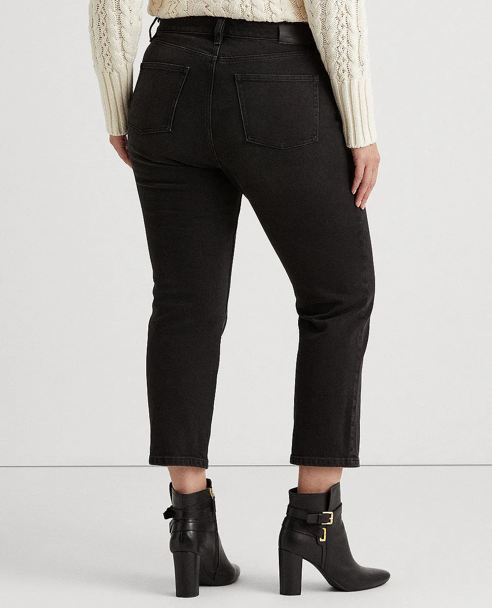 Woman High-Rise Straight Ankle Jean In Black Wash