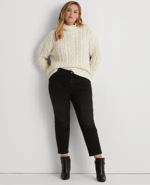 Woman High-Rise Straight Ankle Jean In Black Wash