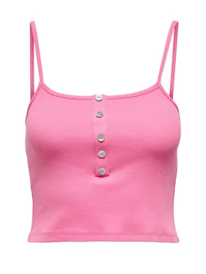 Women's Ribbed Crop Tank Top,Pink