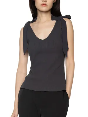 Women's Ribbed Tank Top,Dark Grey